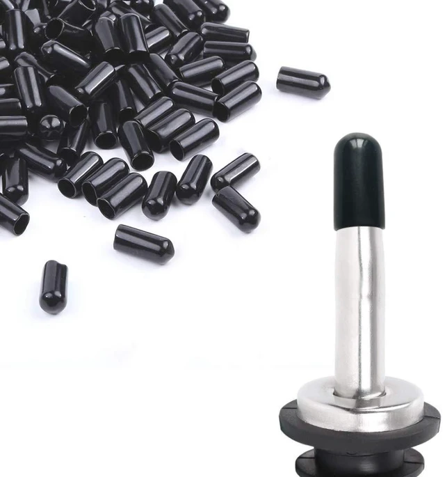 Main image of 200Pcs liquor spout covers,Pourers Spouts Covers Dust Rubber Caps for Olive Oil Liquor Bottles (Black)