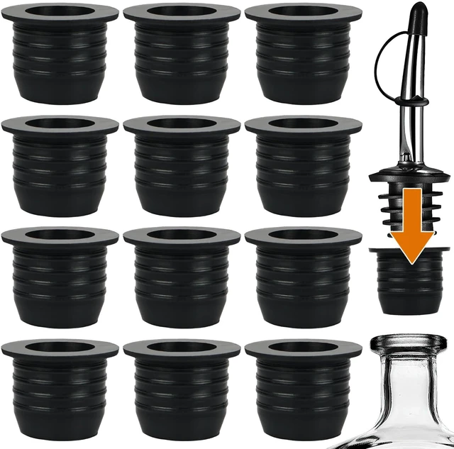 Main image of 12 Pack Liquor Pour Spout Adapters, Pour Spouts for Large Neck Liquor Bottles, Liquor Bottle Pourers for Alcohol Olive Oil up to 1 inch/25 mm Neck
