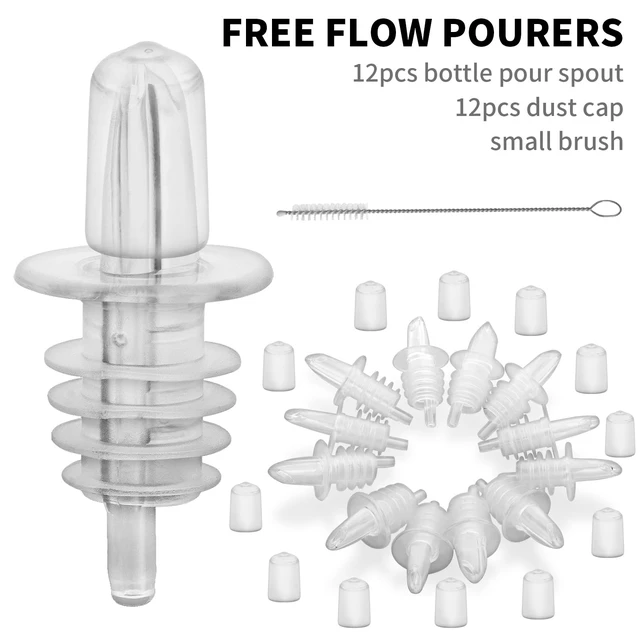 Alt view image 2 of 6 - 12PCS Plastic Bottle Pourers with Dust Caps for Oil (Clear)