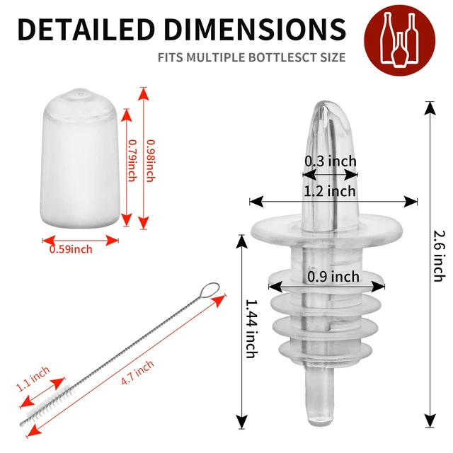 Alt view image 4 of 6 - 12PCS Plastic Bottle Pourers with Dust Caps for Oil (Clear)