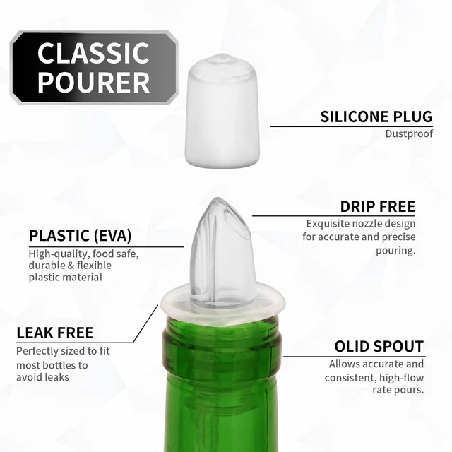 Alt view image 3 of 6 - 12PCS Plastic Bottle Pourers with Dust Caps for Oil (Clear)