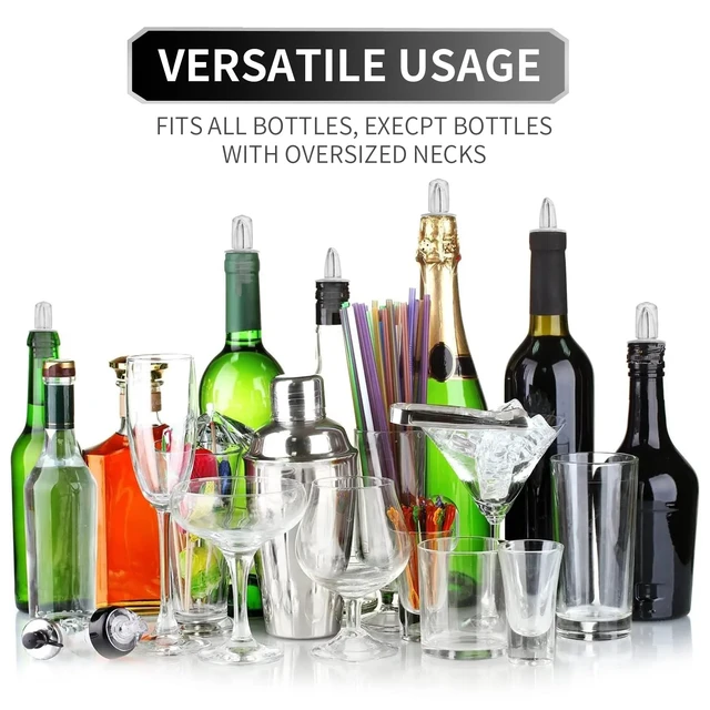 Alt view image 6 of 6 - 12PCS Plastic Bottle Pourers with Dust Caps for Oil (Clear)