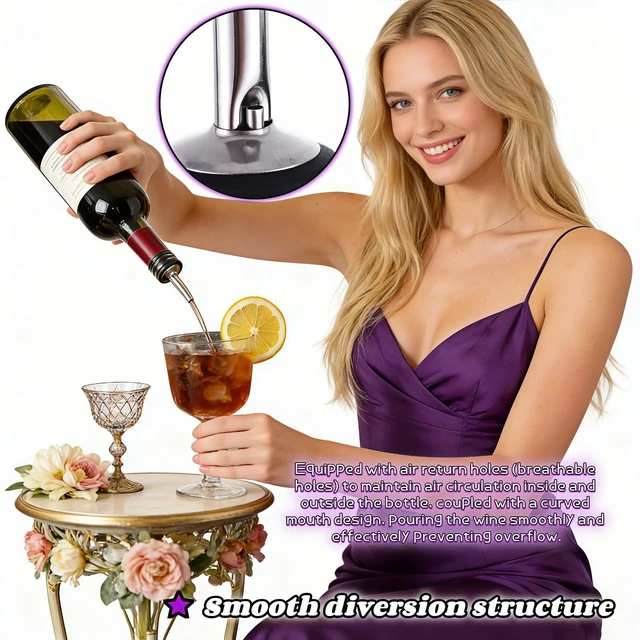 Alt view image 7 of 7 - 4-Pack Stainless Steel Wine & Oil Bottle Pourer Set - Precision Flow Control Spout with Anti-Drip Seal & Dust Cap for Liquor, Vinegar, Olive Oil - Bar Kitchen Tool