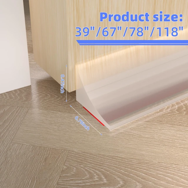 Alt view image 4 of 7 - 39 Inch Shower Threshold Water Dam Barrier,Transparent | Flexible Silicone Shower Door Bottom Seal for Water Stopper,Self Adhesive Water Blocker for Bathtub Countertop