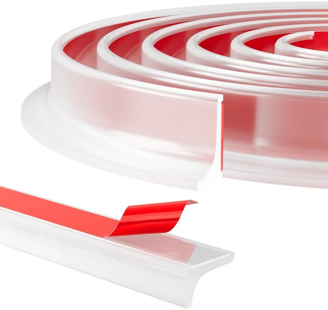 Main image of Shower Threshold Water Dam Guard, Silicone Rubber Shower Door Bootom Seal Strip for Walk in Shower (39 Inch, Clear)