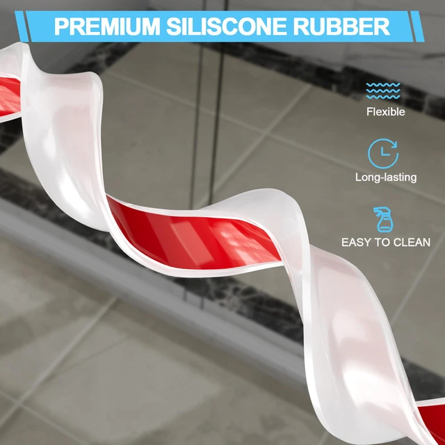 Alt view image 4 of 7 - Shower Threshold Water Dam Guard, Silicone Rubber Shower Door Bootom Seal Strip for Walk in Shower (39 Inch, Clear)