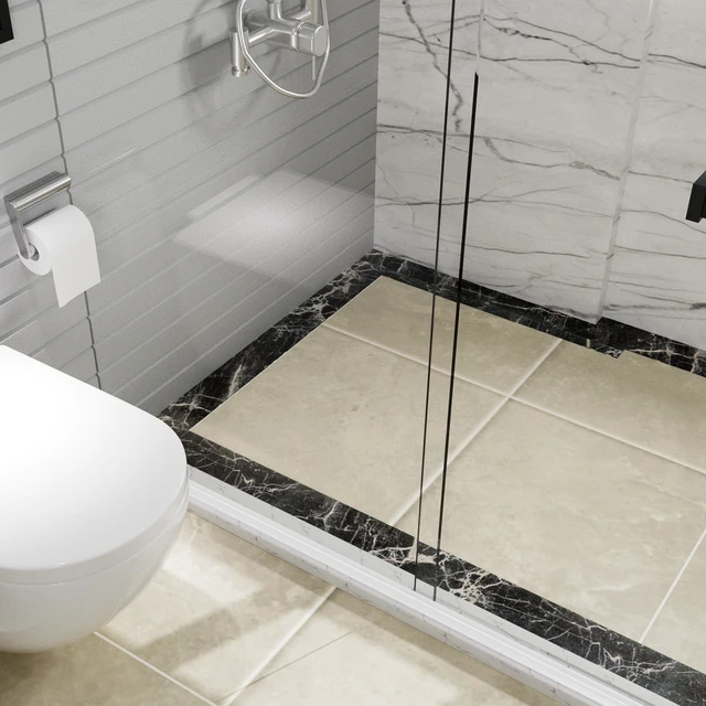 Alt view image 6 of 7 - Shower Threshold Water Dam Guard, Silicone Rubber Shower Door Bootom Seal Strip for Walk in Shower (39 Inch, Clear)