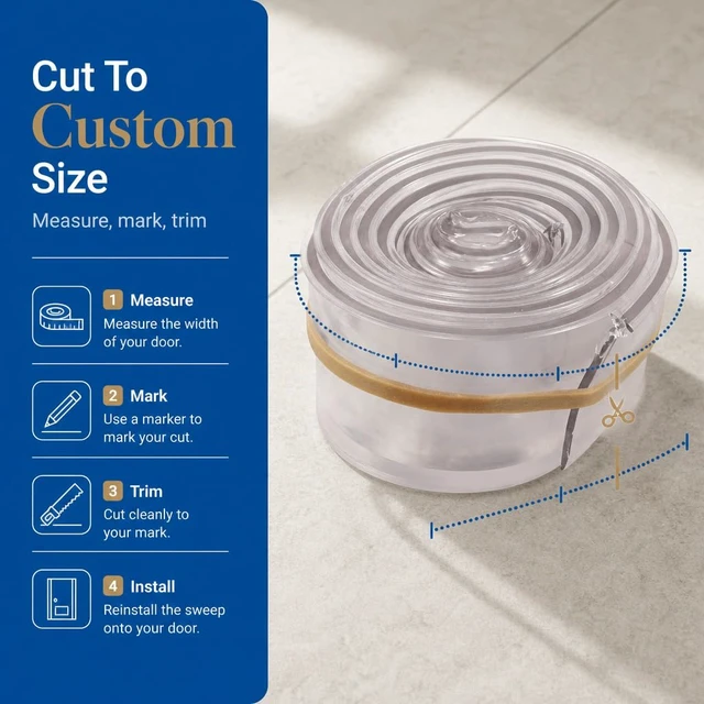 Alt view image 2 of 6 - Vinyl Shower Door Bottom Sweep, 36 x 1, Clear (Single Pack) | Clear, Single Pack
