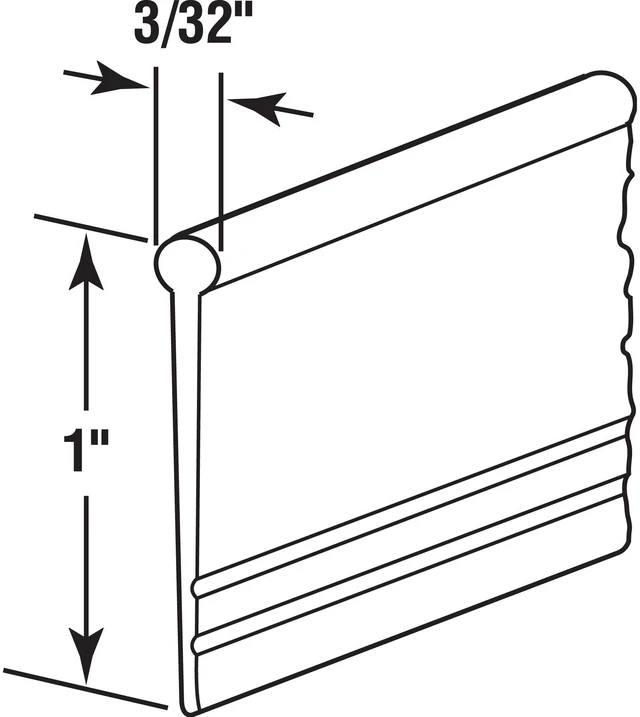Alt view image 2 of 3 - M 6184 Vinyl Shower Door Bottom Sweep, 37 In. x 1 In. Strip, Clear (Single Pack)