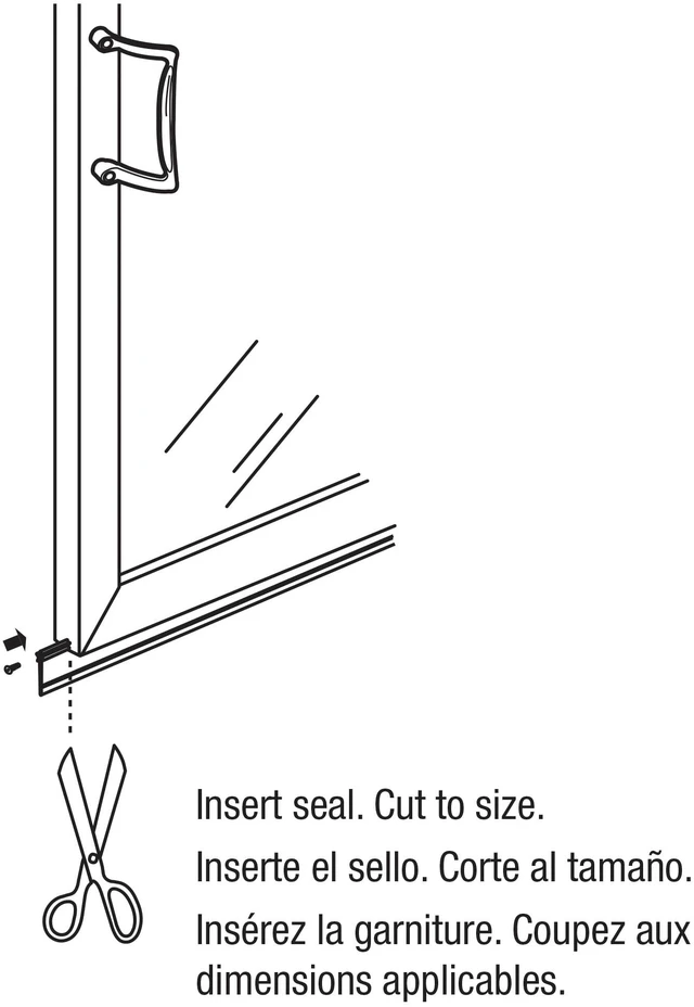 Alt view image 3 of 3 - M 6184 Vinyl Shower Door Bottom Sweep, 37 In. x 1 In. Strip, Clear (Single Pack)