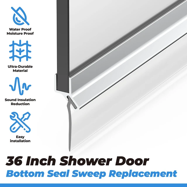 Alt view image 4 of 7 - Shower Door Bottom Seal Clear Vinyl Shower Door Drip Sweep | Fit for Framed Shower Doors Angled T Drip Sweep - 36" Framed Shower Doors Bottom Seal