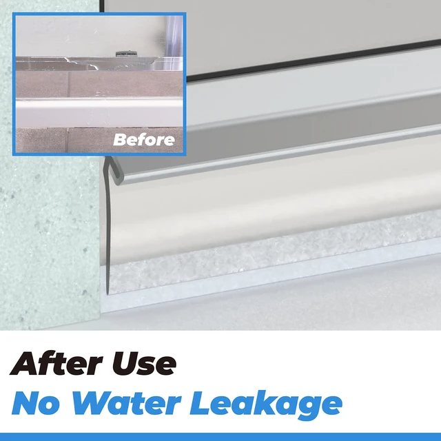 Alt view image 6 of 7 - Shower Door Bottom Seal Clear Vinyl Shower Door Drip Sweep | Fit for Framed Shower Doors Angled T Drip Sweep - 36" Framed Shower Doors Bottom Seal