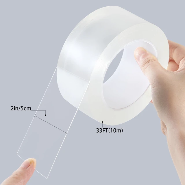 Alt view image 2 of 6 - Transparent Window Weather Sealing Tape, 2-Inch x 33ft, Clear Window Draft Isolation Sealing Film Tape for Door Draft Stopper Adhesive Tape, Doors Windows and Shower Glass Gaps (2IN x 33FT)
