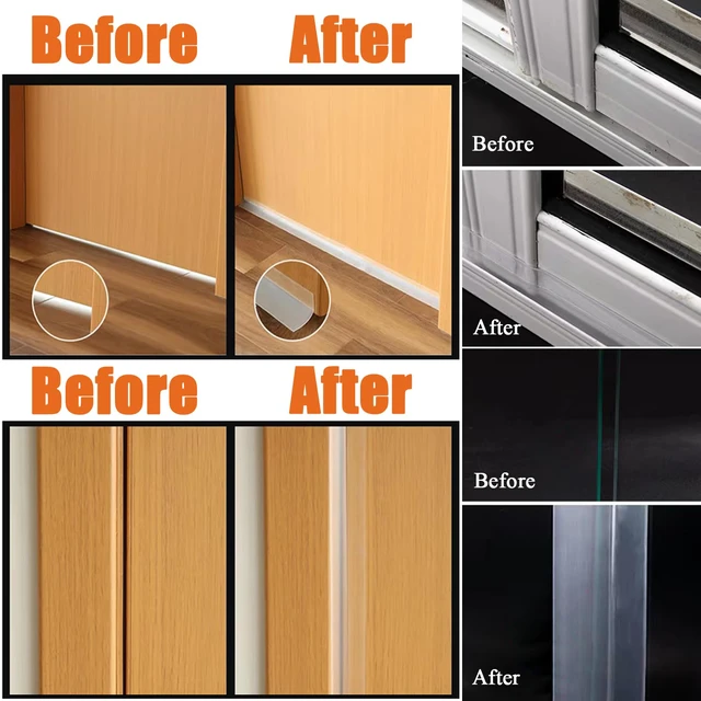 Alt view image 3 of 7 - Silicone Weather Stripping Door Seal, 35MM x 16.4FT, Transparent | Upgraded Door Draft Stopper, No Residue, Silicone Seal Strip, For Doors Windows Shower Glass Gap Sealing
