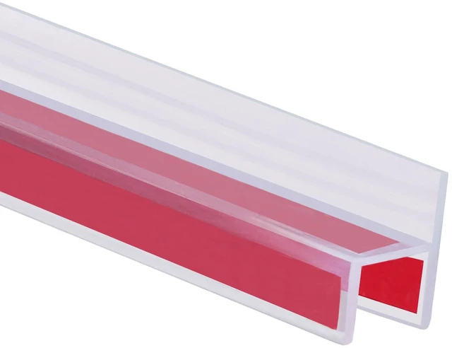 Main image of 10 Feet Shower Door Side Seal Strip for 3/8" (10mm) Glass Frameless Door | Frameless Shower Door Side Silicone Seal Strip for Bathroom Showers Water Guard Sweep Barrier