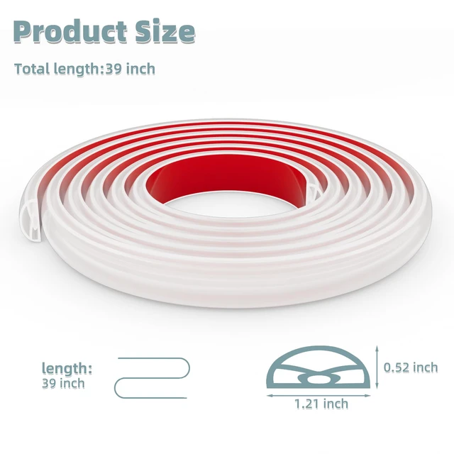 Alt view image 2 of 7 - 39" Transparent Shower Threshold Water Dam Barrier,Dry & Wet Separation | Self-Adhesive Silicone Collapsible Shower Water Splash Guard for Shower Base,Bathtub & Kitchen,Easy Wheelchair Access