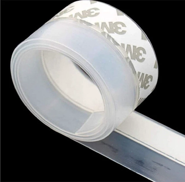 Main image of Door Strip Bottom, House and Glass Shower Door Seal Strip for Side of Door(Transparent), 1" x 16.4'