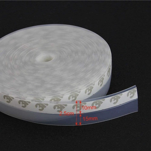 Alt view image 2 of 7 - Door Strip Bottom, House and Glass Shower Door Seal Strip for Side of Door(Transparent), 1" x 16.4'