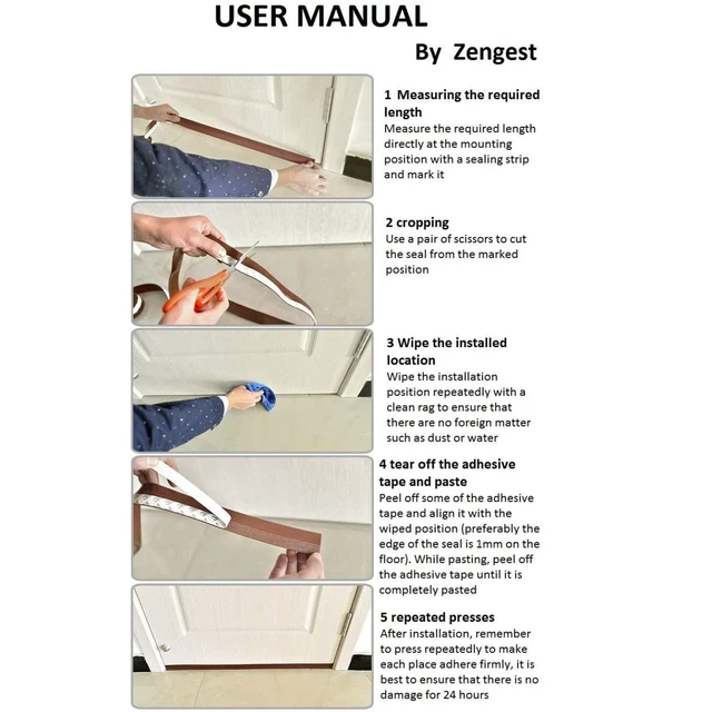 Alt view image 5 of 7 - Door Strip Bottom, House and Glass Shower Door Seal Strip for Side of Door(Transparent), 1" x 16.4'