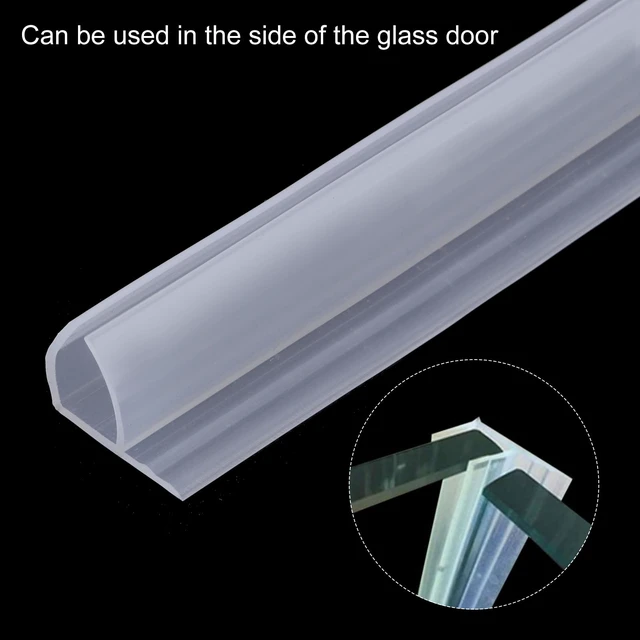 Alt view image 5 of 6 - Shower Door Side Seal, F-Type Shower Door Sweep for 1/4" Glass 86.5" Long Silicone Frameless Glass Door Seal Strip, Stop Shower Leaks, Clear