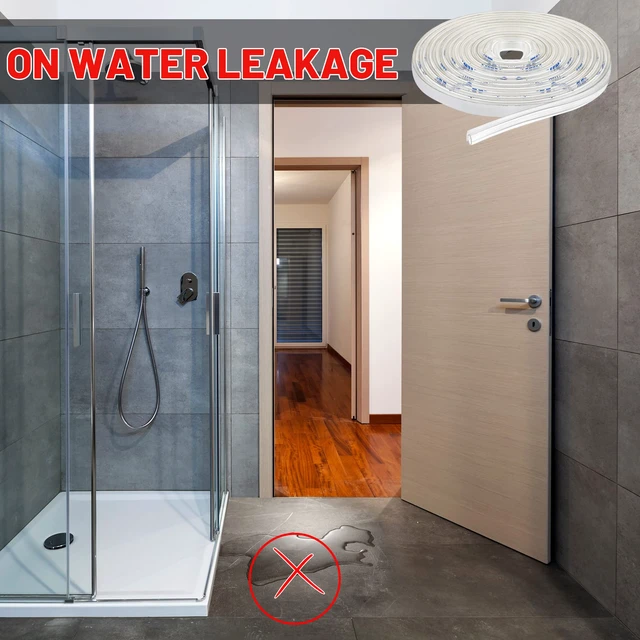 Alt view image 5 of 6 - Shower Door Strip Seal for Glass,5/32 X 98.4 Inches,2 Rolls | Soft Clear PVC Frameless Sweep for Side Edge, Stops Water Leaks, Flexible Translucent Barrier Shower Door Side in Enclosures