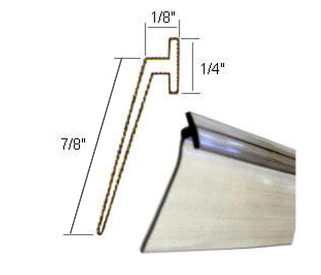 Alt view image 2 of 6 - Clear Vinyl Framed Shower Door Drip Sweep Wipe Seal Angled 36" Long, Made in USA (Clear)