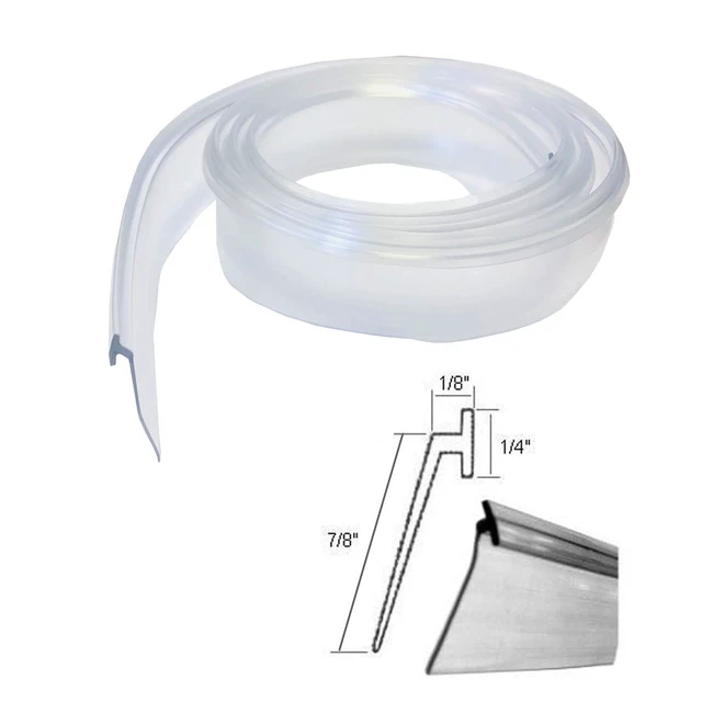 Alt view image 4 of 6 - Clear Vinyl Framed Shower Door Drip Sweep Wipe Seal Angled 36" Long, Made in USA (Clear)