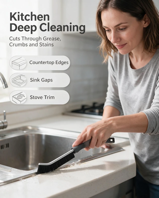 Alt view image 3 of 7 - Crevice Cleaning Brush,Gap Brush for Tile Grout Faucet Sink Toilet,3 Pack. | Fit for Cleaning Tile Grout, Kohler Faucets, Toto Toilets, Weber Grills and RVs.