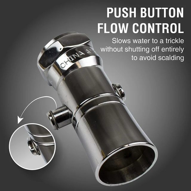 Alt view image 7 of 7 - 520 1100CP-18 Water Saving Showerhead with Push Button Flow Control, Chrome Plated Brass
