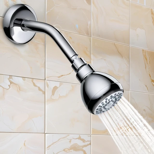Alt view image 2 of 7 - High Pressure Shower Head 3" Chrome - 360° Rotating Self-Cleaning Jets, Water Saving Flow Optimizer, Easy Install & Rustproof ABS, Spa Rainfall Spray for Adults/Elderly