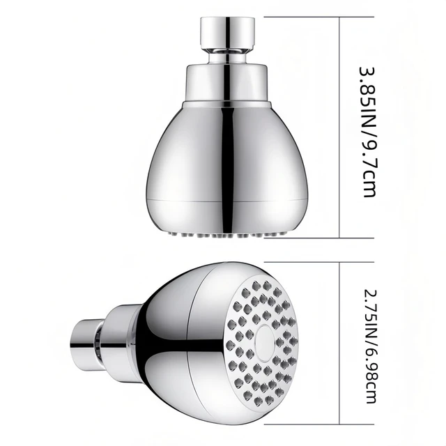 Alt view image 6 of 7 - High Pressure Shower Head 3" Chrome - 360° Rotating Self-Cleaning Jets, Water Saving Flow Optimizer, Easy Install & Rustproof ABS, Spa Rainfall Spray for Adults/Elderly