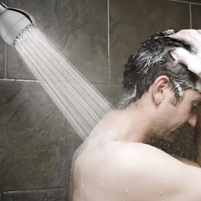 Alt view image 3 of 7 - High Pressure Shower Head 3" Chrome - 360° Rotating Self-Cleaning Jets, Water Saving Flow Optimizer, Easy Install & Rustproof ABS, Spa Rainfall Spray for Adults/Elderly