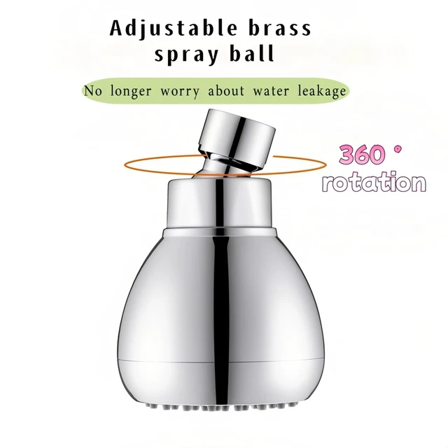 Alt view image 4 of 7 - High Pressure Shower Head 3" Chrome - 360° Rotating Self-Cleaning Jets, Water Saving Flow Optimizer, Easy Install & Rustproof ABS, Spa Rainfall Spray for Adults/Elderly