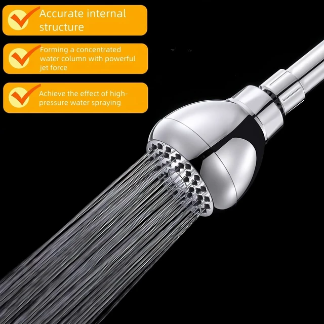 Alt view image 5 of 7 - High Pressure Shower Head 3" Chrome - 360° Rotating Self-Cleaning Jets, Water Saving Flow Optimizer, Easy Install & Rustproof ABS, Spa Rainfall Spray for Adults/Elderly