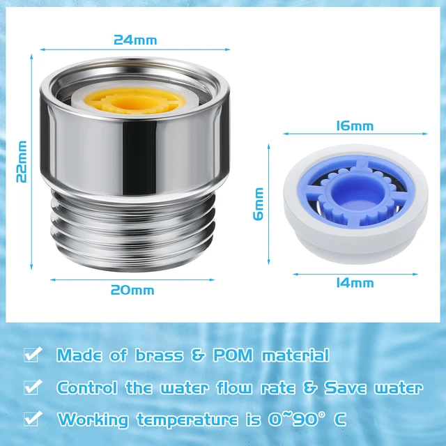 Alt view image 3 of 7 - 1 Set Shower Head Flow Restrictor, 1.2/1.5/1.8/2/ 2.2/2.5 GPM | 1/2 Inch shower flow restrictor ,for Fixed Handheld and Shower Head,0.56 0.54 0.21 in