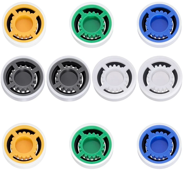 Main image of 10pcs Shower Flow Reducer Limiter, gpm 1.5 1.8 2.0 2.5 3.0 | Water Saver Adapter Set for Handheld Shower, Bathroom, Toilet (0.56x0.54 x 0.21inch)