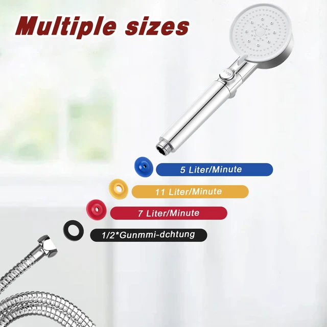 Alt view image 5 of 7 - 12 Pieces Silicone Shower Head Flow Restrictor Shower Flow Restrictor 4 Specifications Water Flow Restrictor for Various Standard Shower Head Handheld Showers