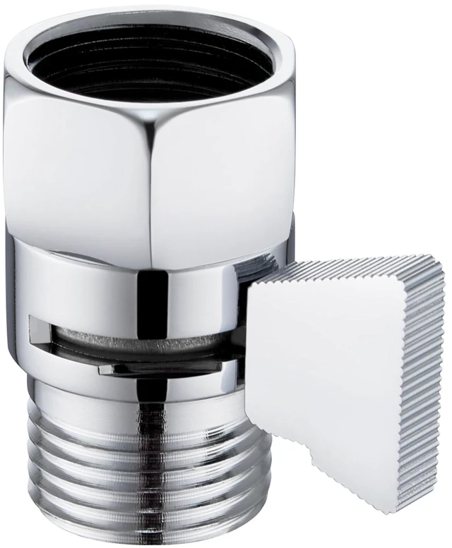 Main image of Shower Shut Off Valve, Water Flow Pressure Restrictor, Chrome | Solid Brass Flow Control Reducer for Handheld Shower Head, G 1/2 Water Volume Saver Regulator Valve for Bidet Sprayer