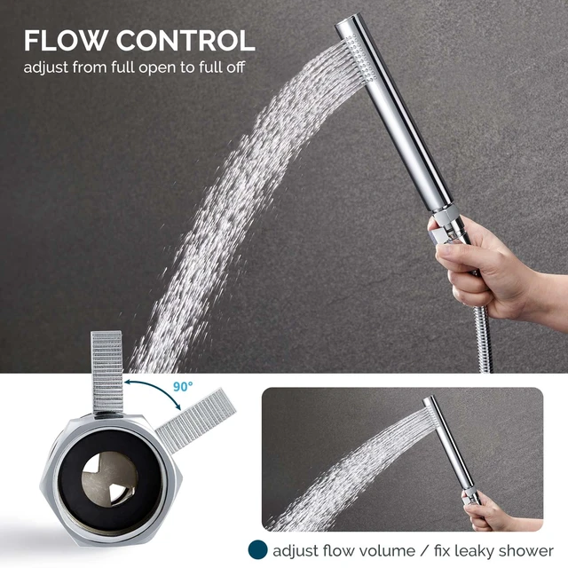 Alt view image 4 of 7 - Shower Shut Off Valve, Water Flow Pressure Restrictor, Chrome | Solid Brass Flow Control Reducer for Handheld Shower Head, G 1/2 Water Volume Saver Regulator Valve for Bidet Sprayer