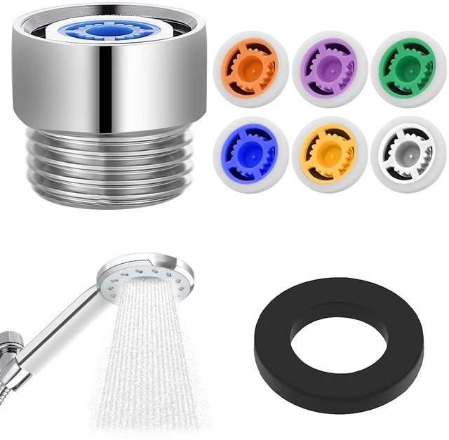 Main image of 7 Water Restrictor for Shower Head, Shower Flow Pressre Reducer Limiter Set Water Flow Saver Adapter Shower Head Flow Restrictor for Fixed and Handheld Shower Head1.2/1.5/1.8/2/ 2.2/2.5 GPM