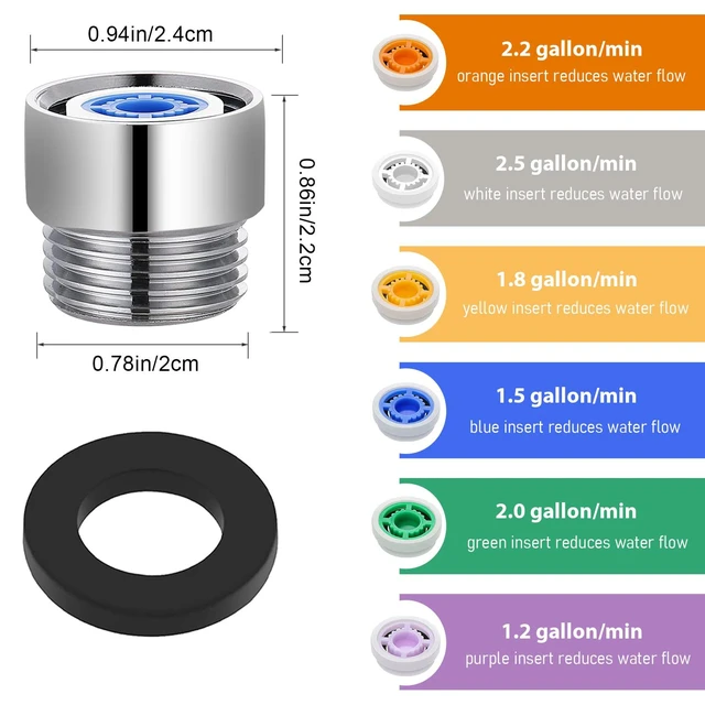 Alt view image 2 of 7 - 7 Water Restrictor for Shower Head, Shower Flow Pressre Reducer Limiter Set Water Flow Saver Adapter Shower Head Flow Restrictor for Fixed and Handheld Shower Head1.2/1.5/1.8/2/ 2.2/2.5 GPM