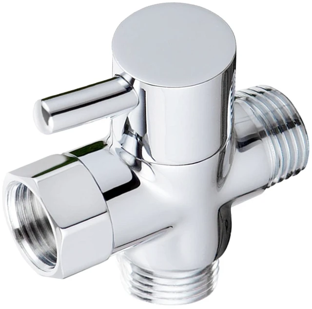 Main image of Solid Brass 3-way G1/2 Shower Diverter Chrome Plating