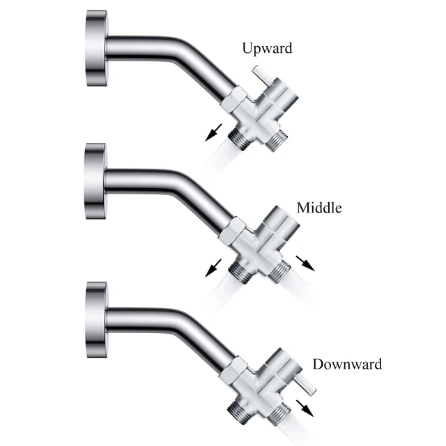 Alt view image 4 of 5 - Solid Brass 3-way G1/2 Shower Diverter Chrome Plating