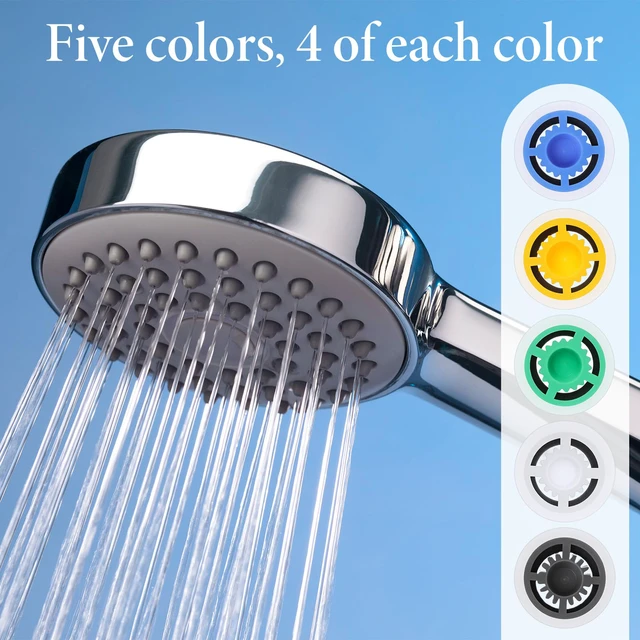 Alt view image 6 of 7 - 20 Pcs Shower Head Flow Restrictor, 1.5/1.8/2.0/2.5/3.0 GPM Shower Head Water Saver Plastic Flow Restrictor for Shower Heads, Water Saver Faucet Adapters Limiter Pressure Reducer for Bathroom Toilet