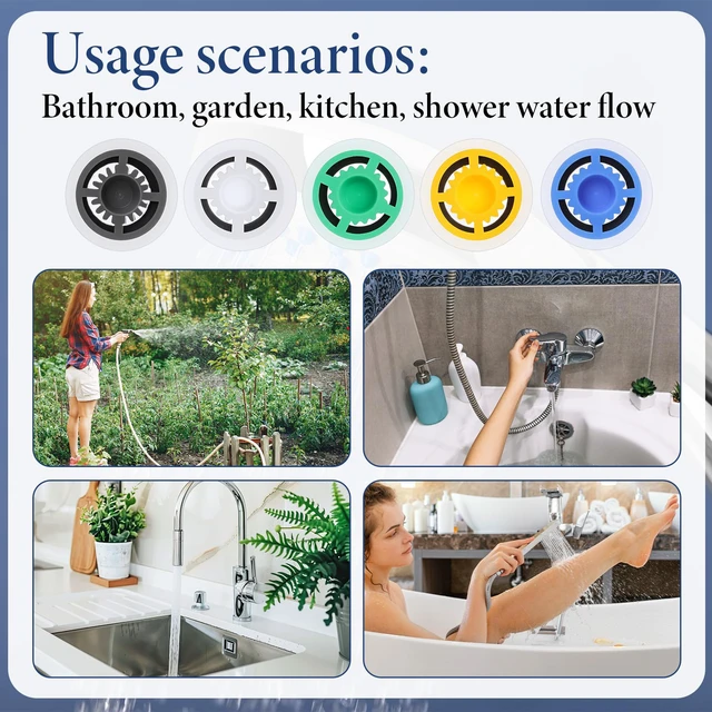 Alt view image 7 of 7 - 20 Pcs Shower Head Flow Restrictor, 1.5/1.8/2.0/2.5/3.0 GPM Shower Head Water Saver Plastic Flow Restrictor for Shower Heads, Water Saver Faucet Adapters Limiter Pressure Reducer for Bathroom Toilet