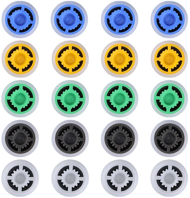Main image of 20pcs Multi Color Shower Head Flow Restrictors, Plastic GPM 1.5/1.8/2.0/2.5/3.0 Water Saver Faucet Adapters Shower Head Flow Limiter Water Pressure Reducer for Bathroom Toilet