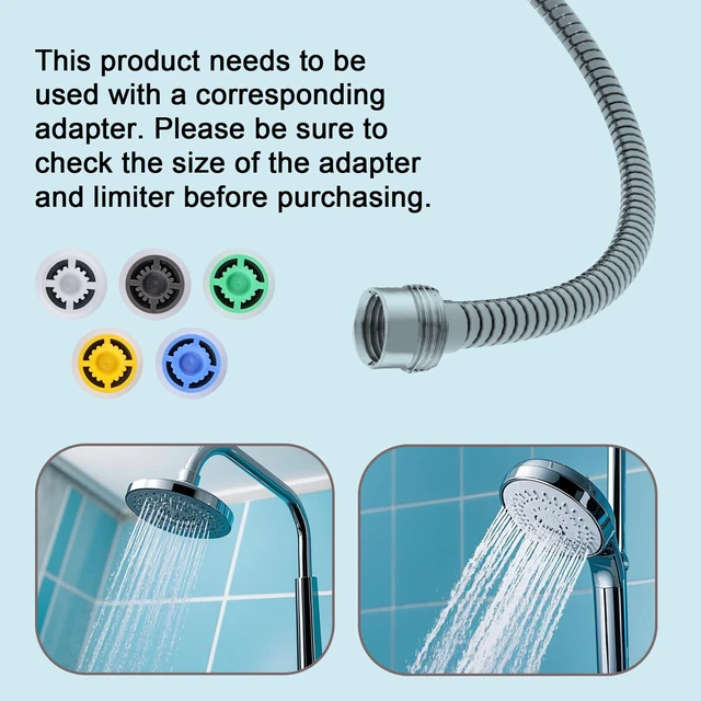 Alt view image 5 of 7 - 20pcs Multi Color Shower Head Flow Restrictors, Plastic GPM 1.5/1.8/2.0/2.5/3.0 Water Saver Faucet Adapters Shower Head Flow Limiter Water Pressure Reducer for Bathroom Toilet