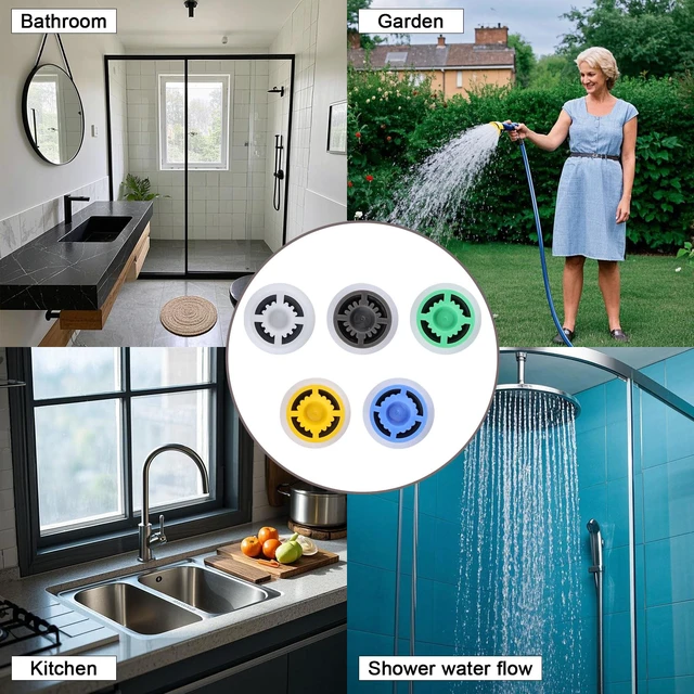 Alt view image 7 of 7 - 20pcs Multi Color Shower Head Flow Restrictors, Plastic GPM 1.5/1.8/2.0/2.5/3.0 Water Saver Faucet Adapters Shower Head Flow Limiter Water Pressure Reducer for Bathroom Toilet