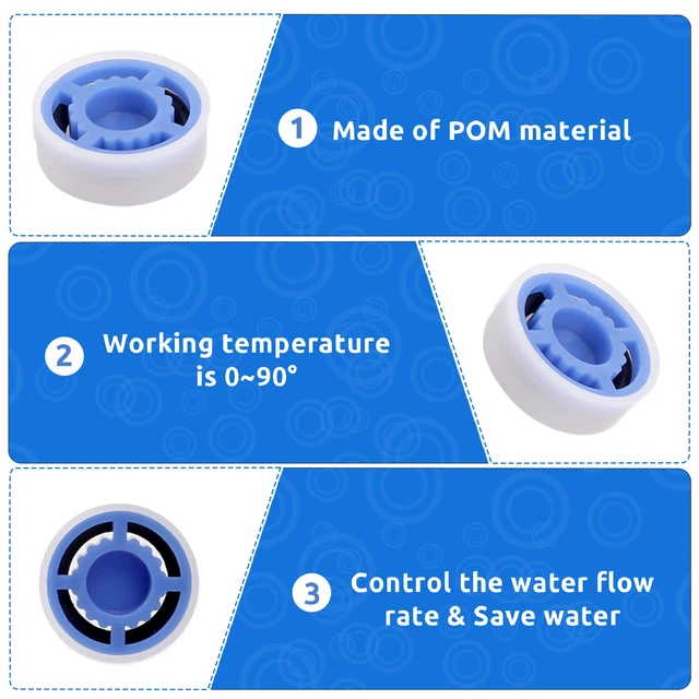 Alt view image 5 of 7 - 12pcs Shower Flow Reducer Limiter, Shower Head Flow Restrictor Water Saver Low Flow Water Pressure Water Saving Shower Head Adapter for Handheld Shower 1.2 1.5 1.8 2.0 2.5 3.0 GPM
