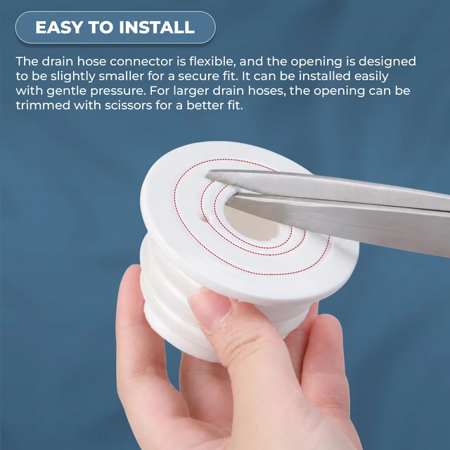 Alt view image 4 of 7 - 3pcs Washing Machine Drain Hose Seal, Deodorant Sewer Ring Sealing Kit for Kitchen Sink Floor Pipe, Washer Pipe Plug Hose Adapter Cover for Anti-Odor, Smell Stopper, Backflow Blocker, 3 Sizes (White)